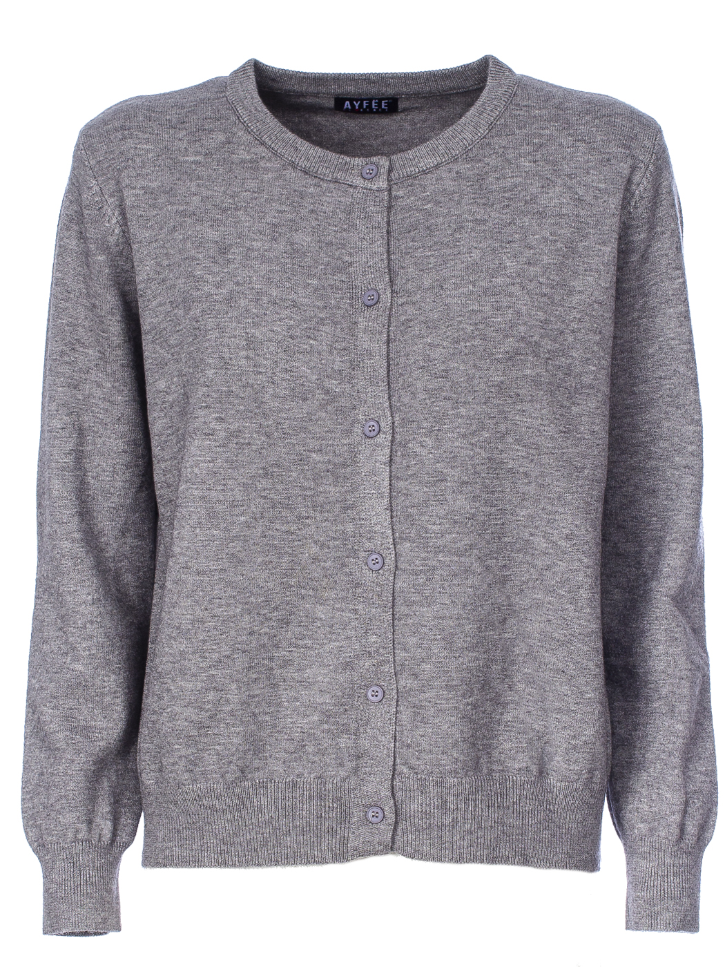CARDIGAN, 3 TG, 30% AC 22%NY 20%VI 28%PL, MADE IN PRC - GREY